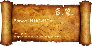 Banos Miklós névjegykártya