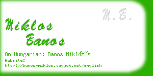 miklos banos business card